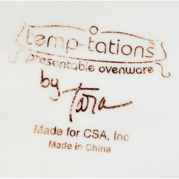 Temptations Atomic Flower Oval Vegetable Serving Bowl Blue/Gold/Ivory - Picture 8 of 8